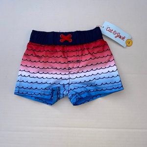 Cat & Jack Baby Boys' Ocean Waves  Swim Trunks